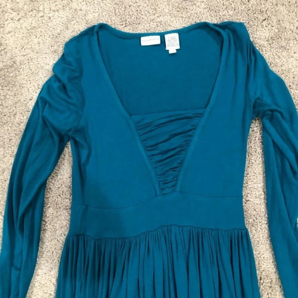 Newport News Blue Long Sleeve Maxi Dress Size Extra Small - Picture 2 of 7